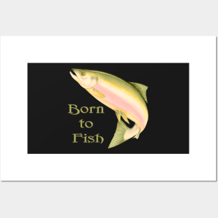 Born to Fish Leaping Salmon Posters and Art